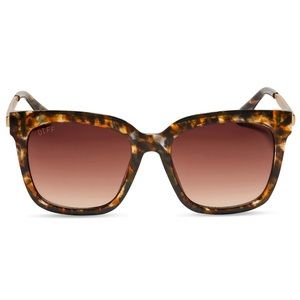 DIFF Hailey Sunglasses Dunmor Tortoise Gold Frames Brown Gradient Lens NWT